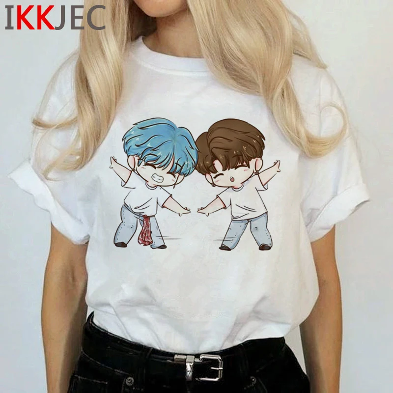 Bangtan Boys Jimin V Harajuku футболка женская Fake Love Ullzang футболка Jungkook J-hope Rm Suga Jin футболка с мультяшным принтом женские футболки