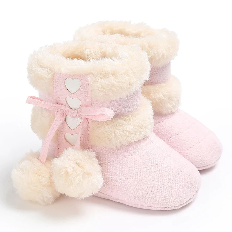 Зимние Ботинки для мальчика для новорожденных девочек, зимние пинетки для малышей, пинетки для новорожденных 0-18 месяцев