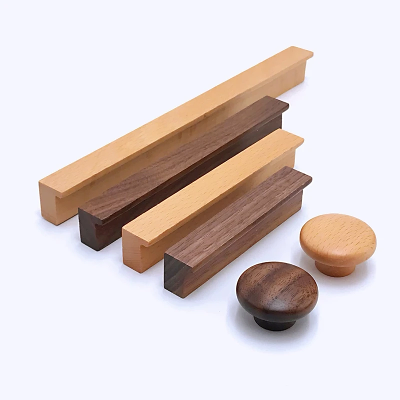 T Tulead Pomos de madera natural de grano de madera, pomos de madera para  muebles, cajones y armarios, manijas de 1.28 x 1.18 pulgadas, paquete de 20