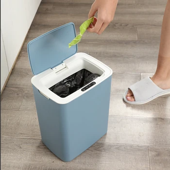 

New Smart Induction Trash Can Wireless Sensor Large Automatic Trash Bin Home intelligent Electric garbage for Kitchen Bathroom