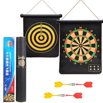 

12/15/17inch Target Dart Flocking Dartboard Board Magnetic Darts Set Double-sided Magnetic Suspended with 6 Magnetic Darts