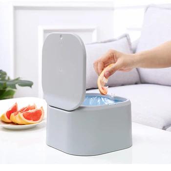 

Mini Desktop Trash Can Car Storage Bucket Accessories With Lid Office Household Press Type Nordic Style Trash Bucket JJ50705