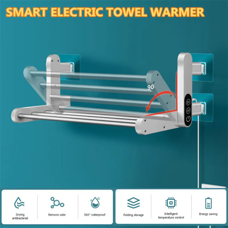 Towel Warmer Smart Temperature Control Electric Towel Rack Holder Household  Folding Carbon Fibre Heated Towel Rail for Bathroom - AliExpress