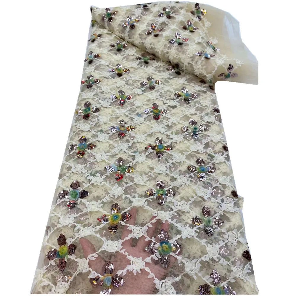 

African Lace Fabric 2021 Embroidered Nigerian Lace Fabrics High Quality French Tulle Lace Fabric For Women Dress r66-477
