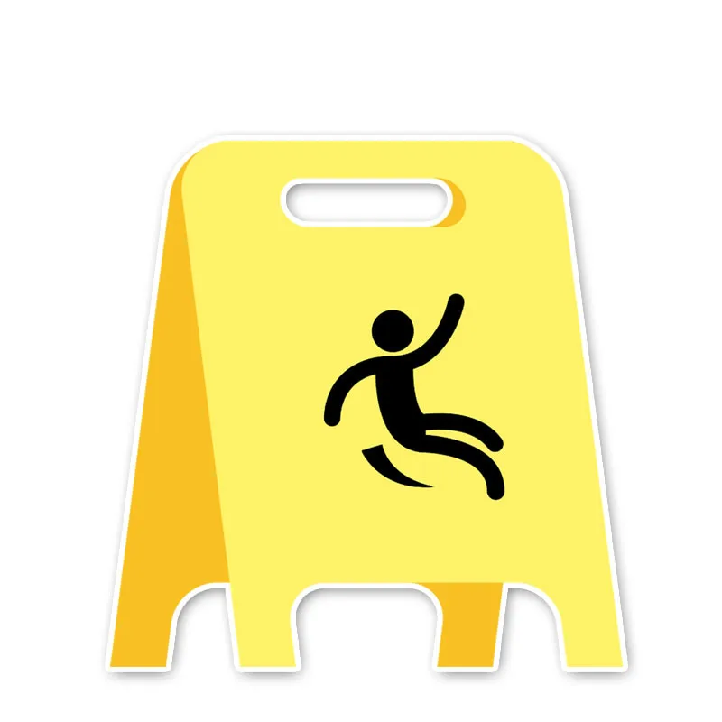 

Warning Sign Caution! Wet Floor Car Sticker Vinyl Car Window Car Styling Accessories Decorative Waterproof PVC 12cm*12cm