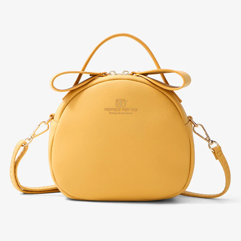 WEICHEN, милая Геометрическая женская сумка, мягкая кожа, женская сумка через плечо, сумка-мессенджер, Женская круглая сумка, женская сумка на плечо - Цвет: Yellow
