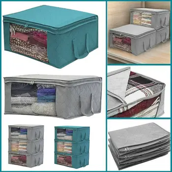 

Dropship Foldable Clothes Storage Bag Organizer Bamboo Charcoal Box Clothes Blanket Clean