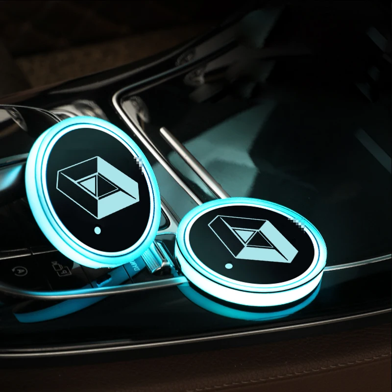 For Renault Kangoo Kadjar Trafic Twingo Scenic Clio Laguna 3 Accessories LED Water Coaster Glass Atmosphere Light Sticker | Автомобили и