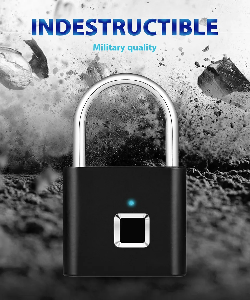 USB Перезаряжаемый умный Keyless электронный замок с отпечатком пальца домашняя Противоугонная безопасность безопасности замок двери багаж чехол замок
