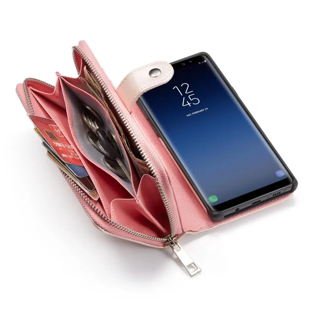 Чехол-Кошелек на молнии для samsung Galaxy Note 10 Plus S10 S9 S8 Plus S10E Note 9 8 кожаный защитный Магнитный съемный флип-чехол