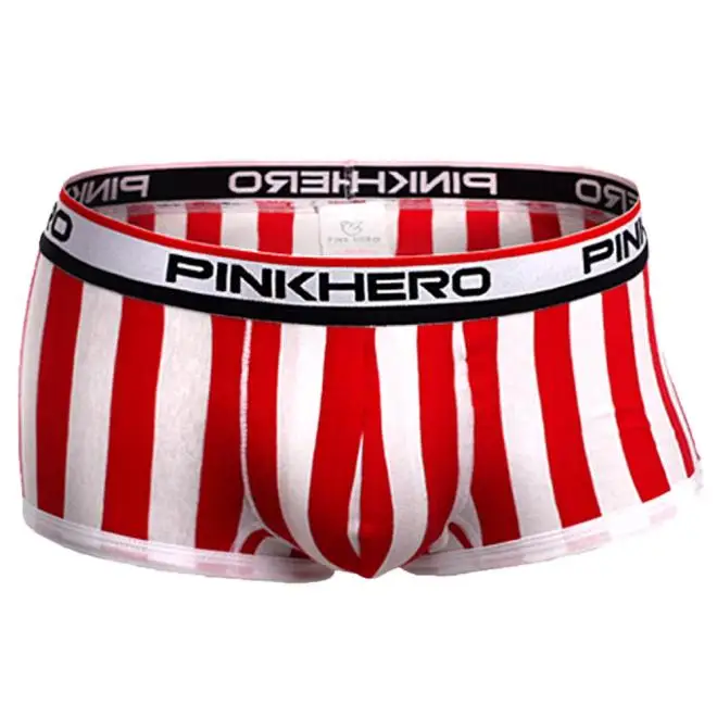 Красный Бренд PINK HERO, мужское нижнее белье, мягкие боксеры, хлопковые боксеры, мужские одноцветные боксеры, шорты размера плюс, сексуальное мужское нижнее белье с мешочком для пениса - Цвет: Красный