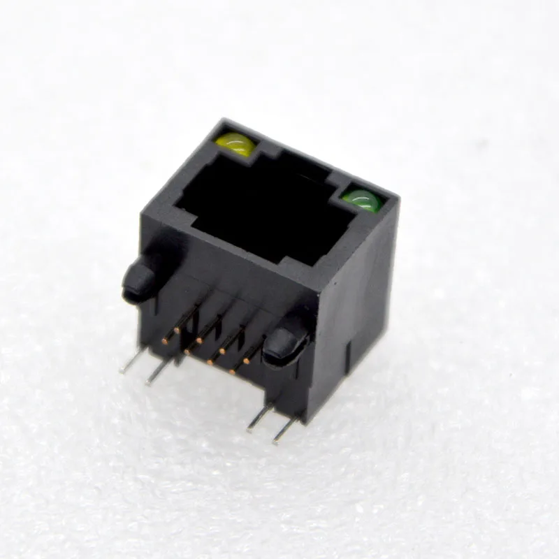 100 шт. новый сетевой разъем RJ45 56 8P8C пластмассовый пояс лампа розетка 90 градусов