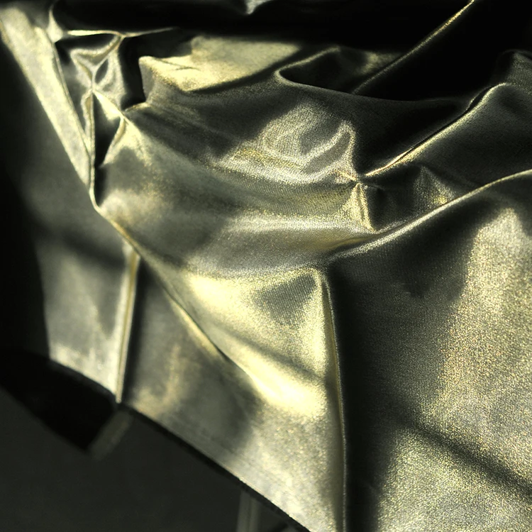 Блестящая ткань, серебро, золото, серый, медь, блестящий атлас, материал для выпускного вечера, юбка, за метром - Цвет: Цвет: желтый