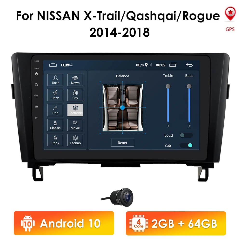Автомагнитола 2 Din мультимедийный плеер на Android 10 с экраном 1 дюйма GPS-Навигатором