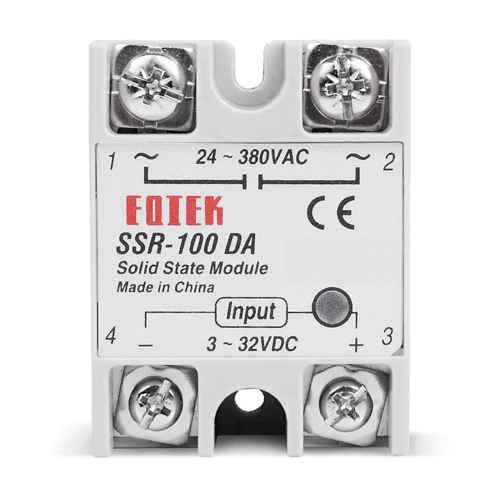 

Solid State Relay DC-AC 60A 80A 100A 12V 3-32V DC TO 220V 24-380V AC Load Single Phase SSR for Temperature Control