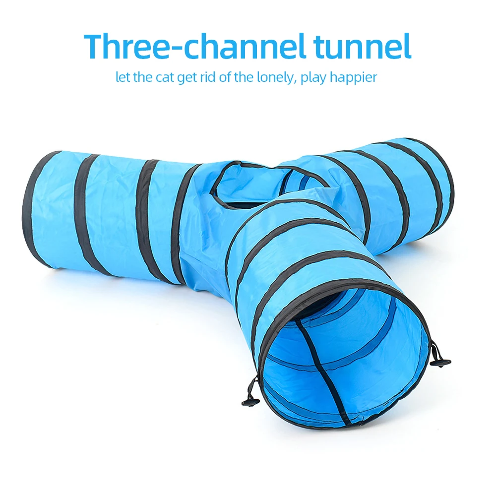 

Hot 3 Holes Foldable Pet Cat Tunnel Indoor Outdoor Pet Cat Training Toy for Cat Animal Play Tunnel Tube T-joint