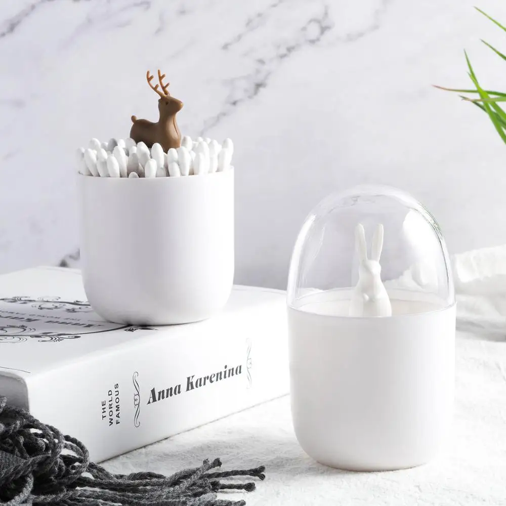 

TIANSE Toothpick Storage Table Decorate Transparent Cactus Tree Box Cotton Box Plastic Dustproof toothpick Box Storage Organize
