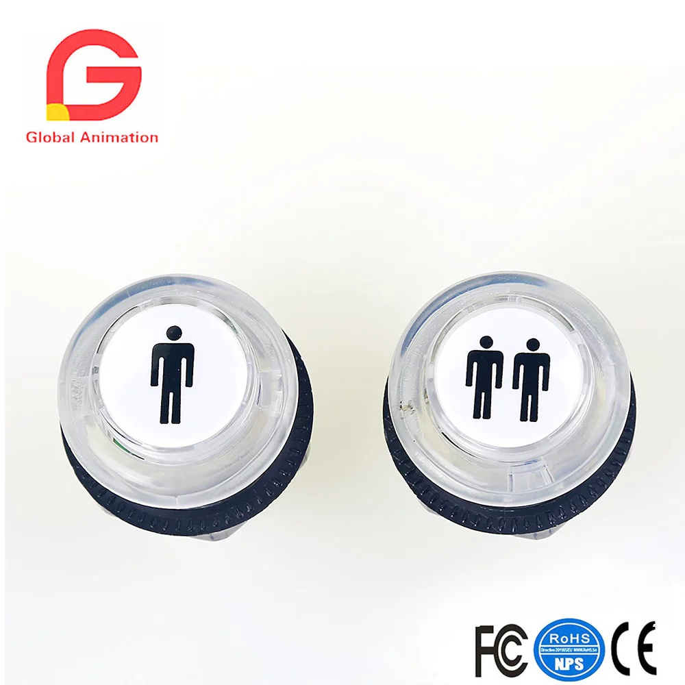 LED 조명 푸시 버튼, 플레이어 시작 버튼, MAME, JAMMA, 격투 게임, 아케이드, 5V, 1P, 2P, 4 Pcs용 코인  버튼-Freehip.co.kr