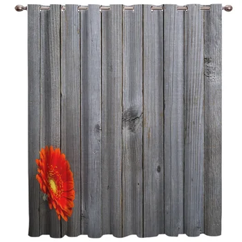 

African Red Chrysanthemum Window Treatments Curtains Valance Window Blinds Living Room Bathroom Curtains Kitchen Decor Window