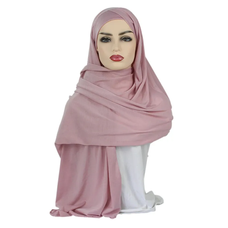 55*180 см мусульманский цельный хиджаб из Джерси Шарф Исламский хлопок instand головной платок Женские Простые шали женский газовый шарф musulman