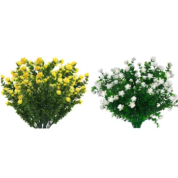 

Artificial Flowers 12 Packs, Resistant Plants Faux for decoration