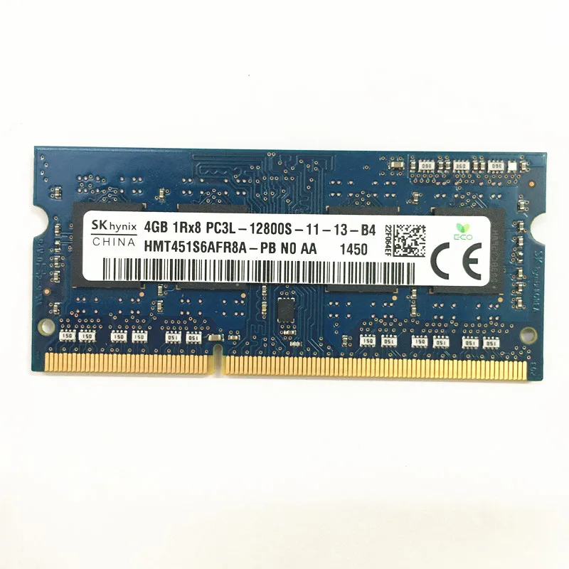 SKhynix DDR3 RAM 4GB 1Rx8 PC3L-12800S-11-13 DDR3 4GB de memoria a 1600MHz, 1,35 V portátil ram usado en buenas condiciones