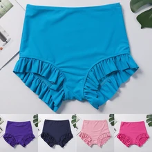 Vertvie High Waist Bikini Bottoms Women Brazilian Swimsuit Ruffle Trunks Mujer Tankini Swim Briefs Bottom Boardshort Bikini