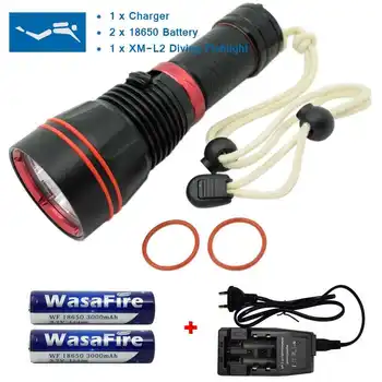 

Super Bright 2000 Lumens LED Diving Flashlight Portable Waterproof XML L2 Scuba Flashlights Underwater Hunting Hiking Torch Lamp