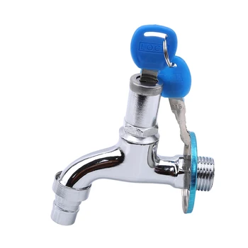 

Portable Wash Water Faucet Household Outdoor Faucet With Lock Key Alloy Faucet Single Tap anti-theft For Outdoor