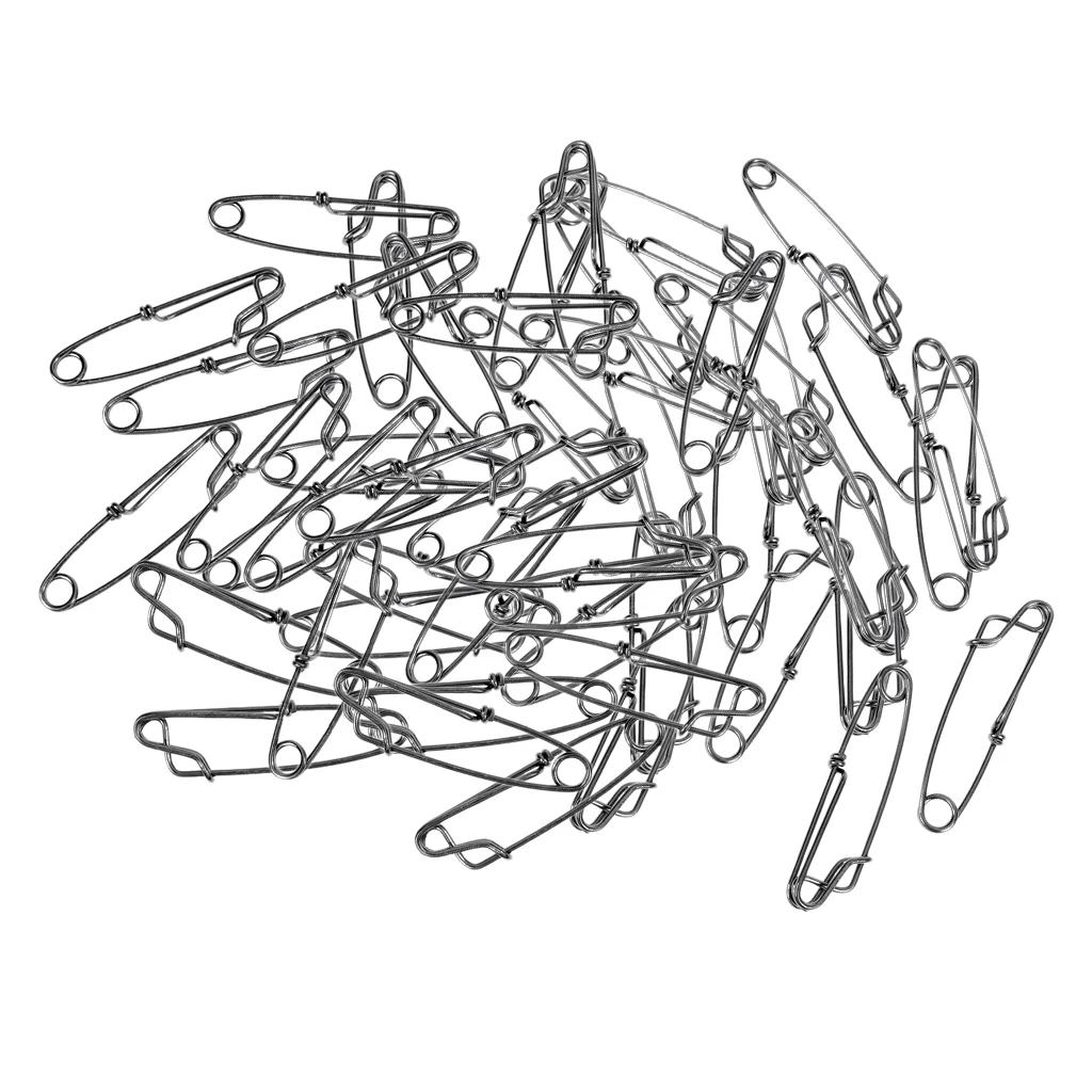 

50 Pieces Stainless Steel Longline Snap Clips For Fishing 80mm