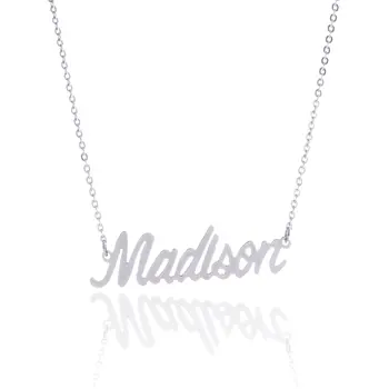 

Fashion Silver Color Personalized Name Necklace Stainless Steel Customized Metal Necklaces Women Men Jewelry AAA Quality