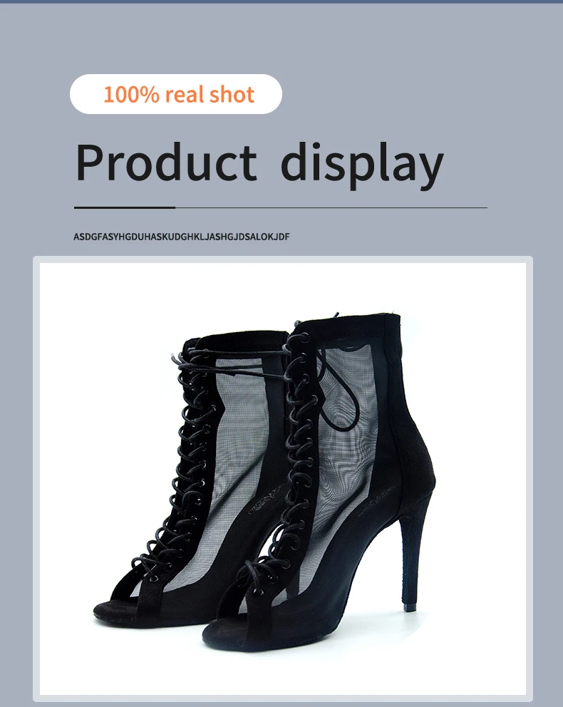 Women Dance Boots For Ladies High Heel Flannel Ballroom Modern Dance Shoes Black  Gilrs Soft Sole Bachata Salsa Dancing Shoes