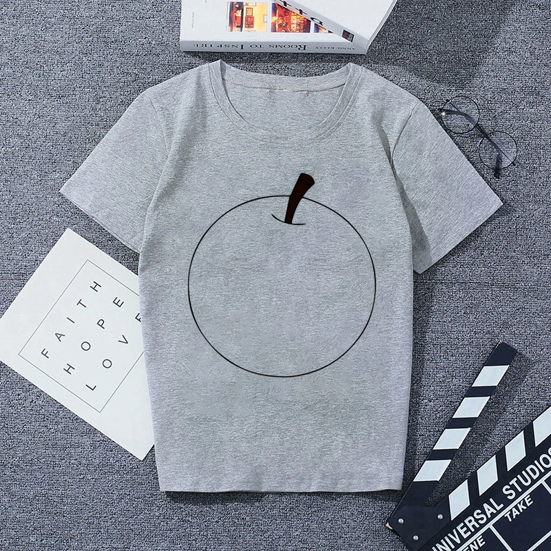 6009525 Print Tshirt Gray Casual Streetwear Vogue T-shirts |