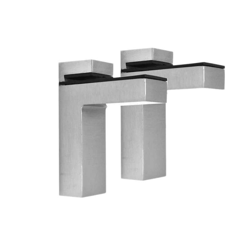 

Solid Adjustable Wood/Glass Shelf Bracket Wall Mount 2 Pcs, Brushed