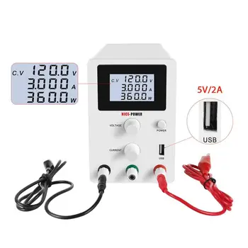 

120V3A High Precision Switch Lab DC Power Supply Adjustable Digital Display Device Workshops Laboratory Power Source