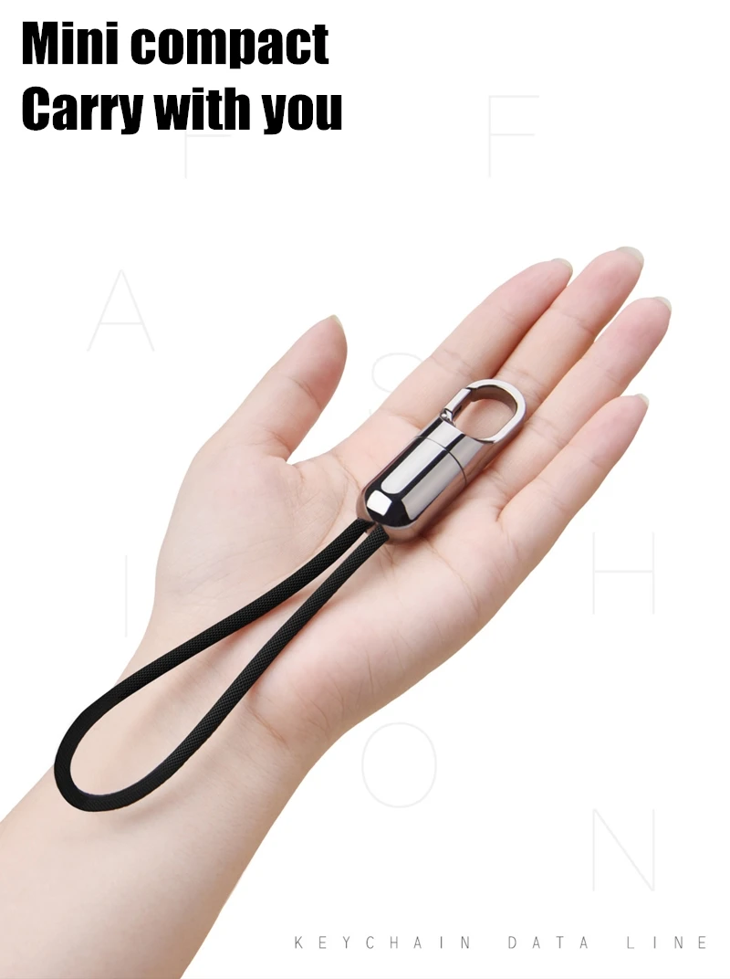 Модный мини брелок USB кабель для Micro usb type-C кабель для iPhone XR X HUAWEI samsung Xiaomi 2A зарядный кабель