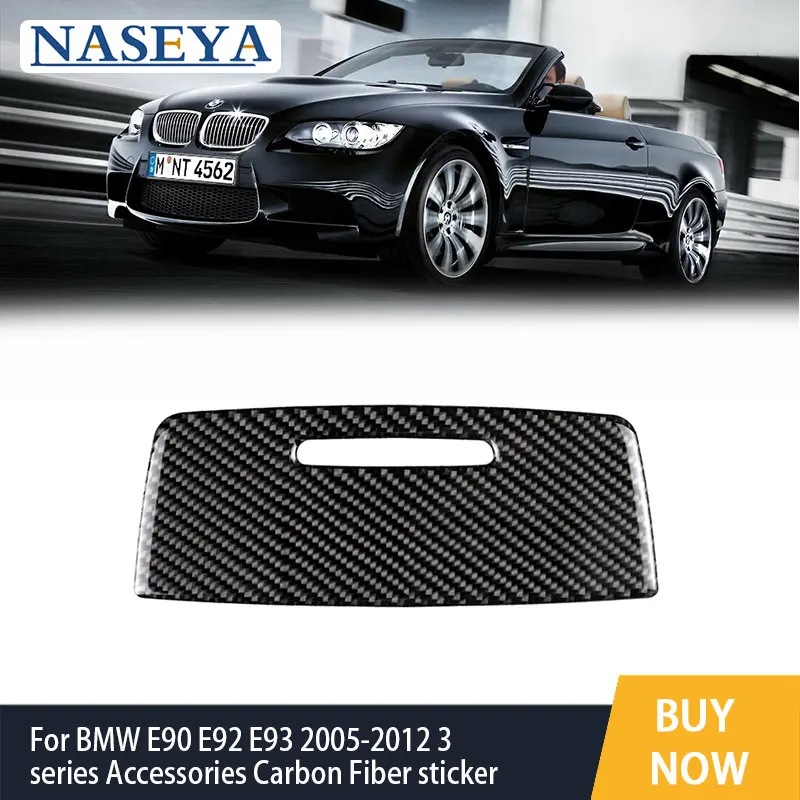 Car Styling Carbon Fiber 3D Sticker of Interior Centre Console Storage Box Cover For BMW E90 E92 E93 2005-2012 3 Series | Автомобили и