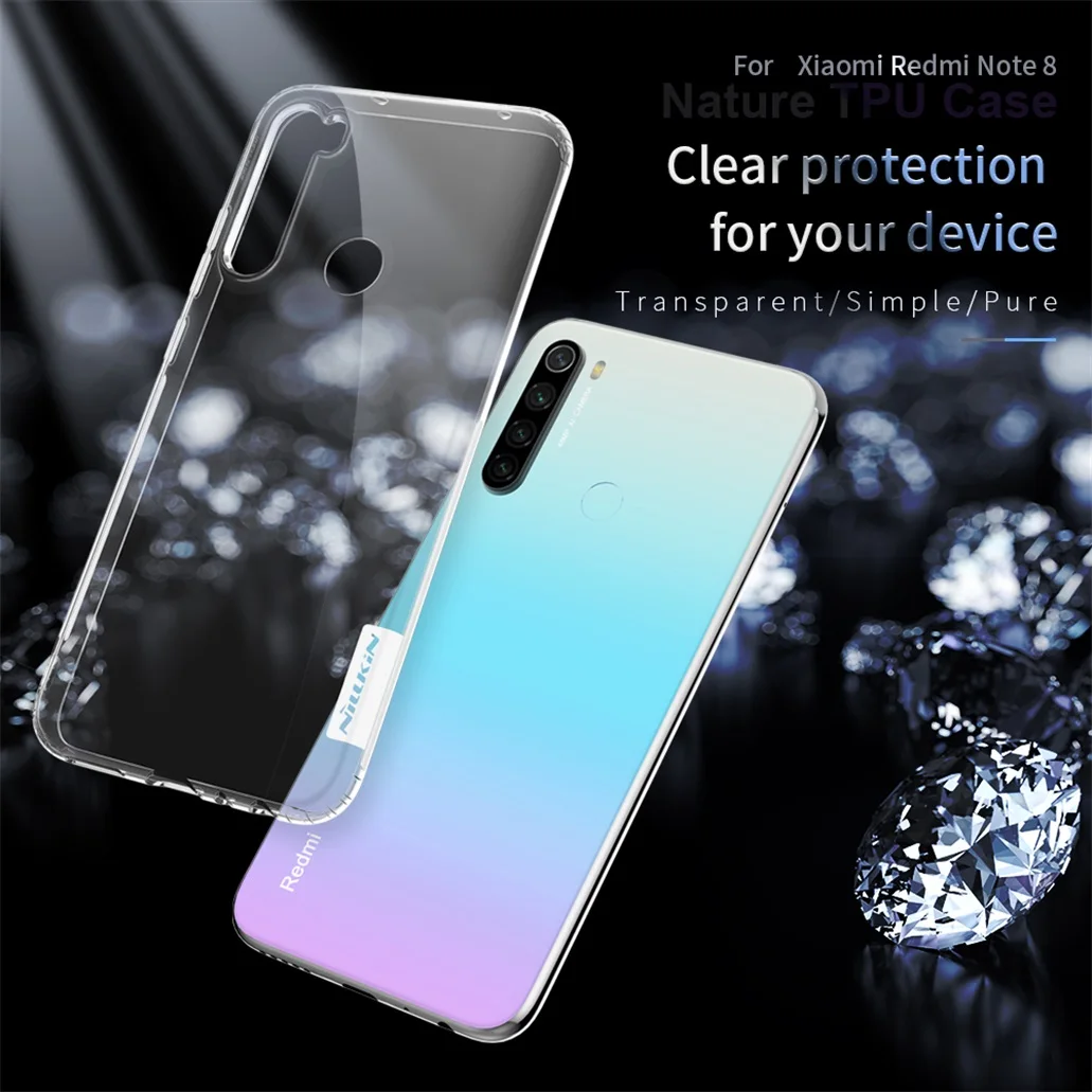 Чехол Nillkin Nature для Xiaomi Redmi Note 8 Pro прозрачный мягкий Силиконовый ТПУ чехол-накладка