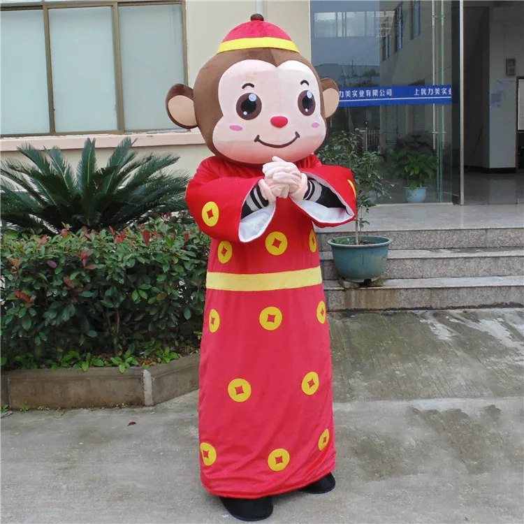 Chinese New Year Animal Mascot Monkey Costumes Cartoon Fancy Dress for Adult Halloween Party Stage Performance | Тематическая