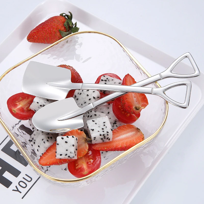 1piece 304 Stainless Steel Shovel Spoon Tableware Cute Design Long Handle Tea Coffee Dessert | Дом и сад