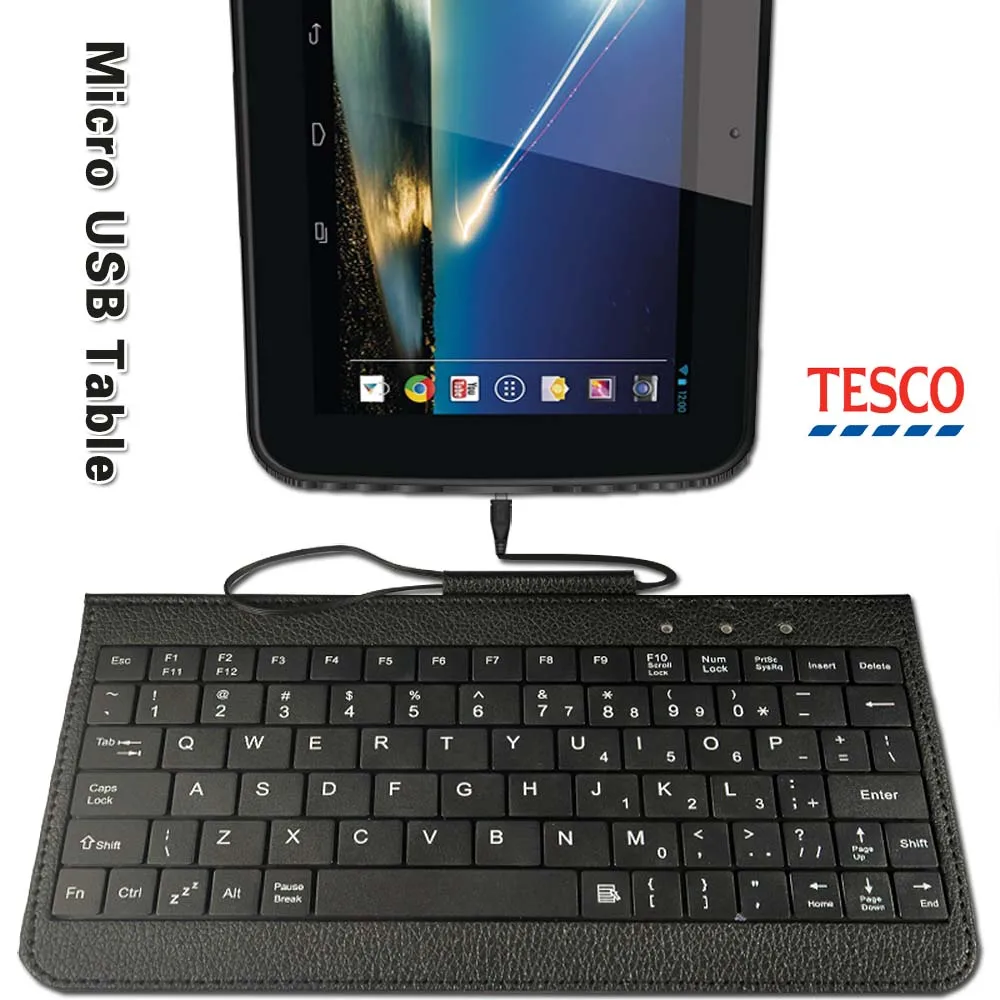 

Stylish USB Keyboard 7/8/8.3 Inch Leather Stand Case for TESCO Hudl / Windows Connect Foldable Protective Cover Wired Keyboard