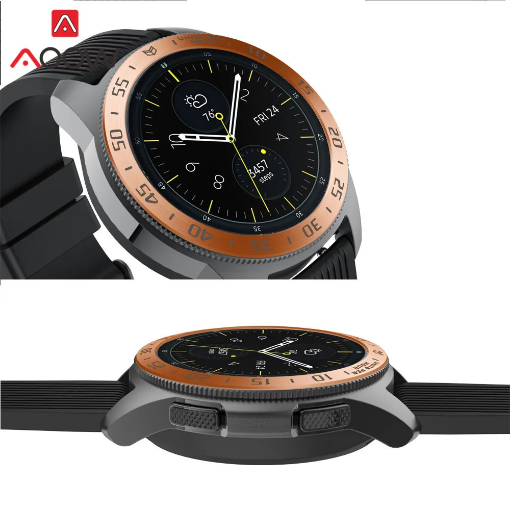 Ободок для часов для samsung gear S3 Frontier Galaxy Watch 42 мм 46 мм клейкая Защитная крышка кольцо из нержавеющей стали
