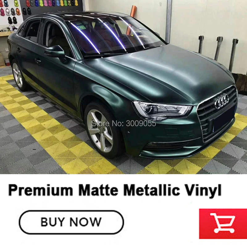 

high Matte Metallic Forest green wrapping film Full Vehicle Wraps & Graphics car wrapping roll True case High end car film