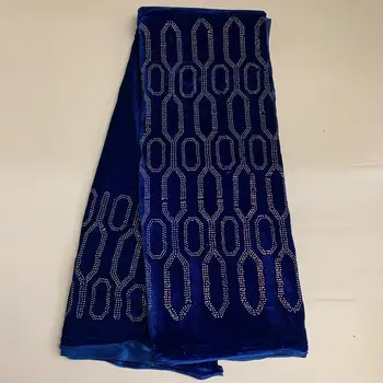 

African Velvet Lace Fabric stone 2020 High Quality Lace African Lace Fabric French Lace Fabric Nigerian Lace Fabric 5 Yards 7L81