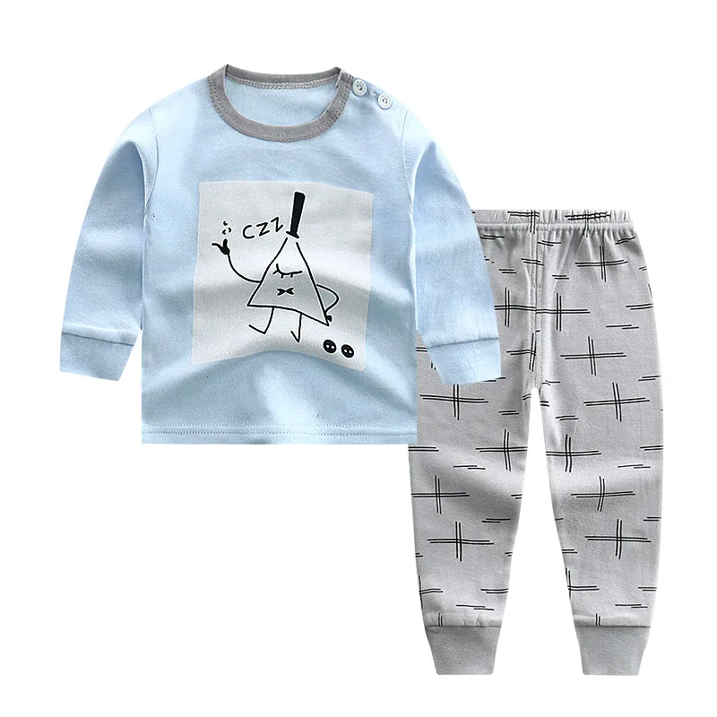 001 Luna Blanco/От 6 месяцев до 4 лет комплекты одежды из 2 предметов для маленьких мальчиков детские комплекты нижнего белья с длинными рукавами для мальчиков Одежда для маленьких мальчиков из 2 предметов - Цвет: 001