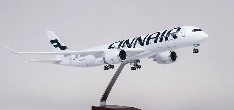 47 см 1/142 A350 FINNAIR авиалайнер модель самолета с светодиодный светильник смола база коллекция игрушек