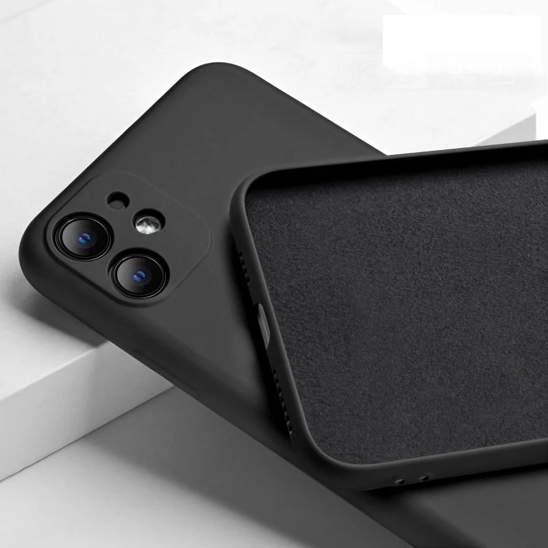 Объектив камеры полное покрытие защитный силиконовый чехол для iphone 11 Pro Max Микрофибра защитный чехол для телефона s Coque - Цвет: Black