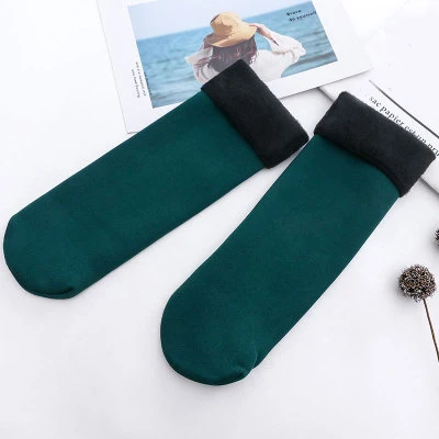 Men's And Women's Thick Warm Socks Wool And Cashmere Stockings Seamless Black Fur Velvet Soft Floor Sleeping Boots Winter APAIR 3