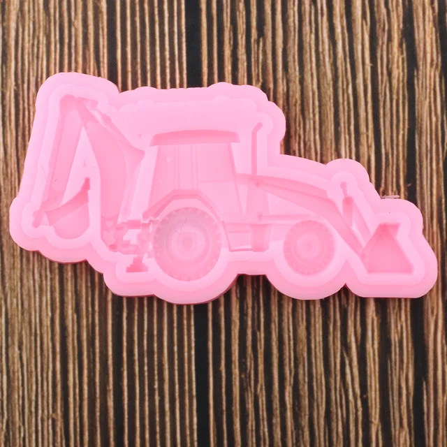 3D Autó Torta Szegély Szilikon Penész Kotrógép Fondant Penészek Baba Születésnapi Díszítő Szerszám - Image 4
