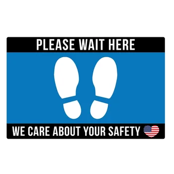 

Safety Sign Crowd Control Anti Slip Keep Your Distance Waterproof Floor Sticker Subway Station Supermarket PVC Warning School